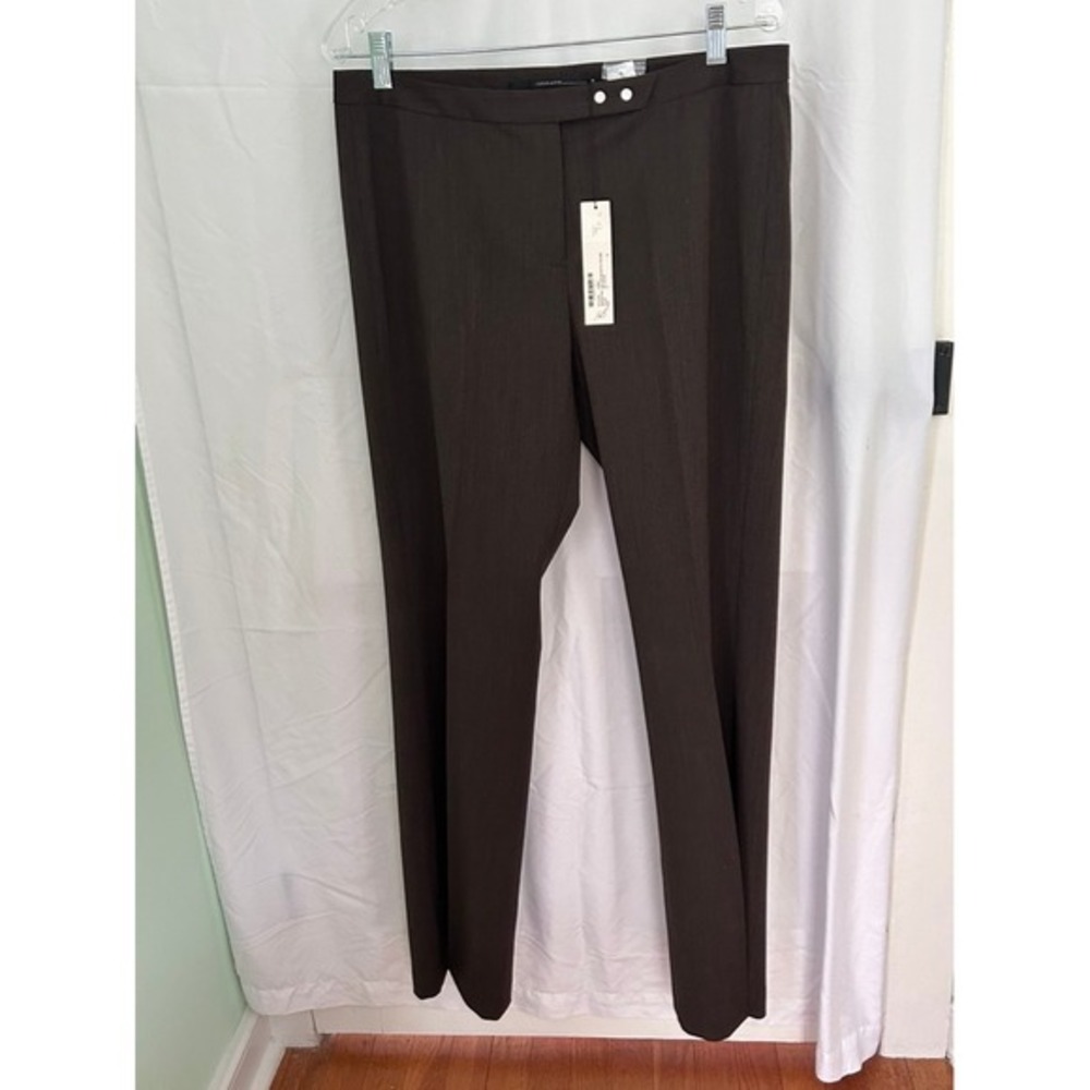 ISDA & CO. Heather Bistretch Coffee Brown‎ Trousers Dress Pants Size 12